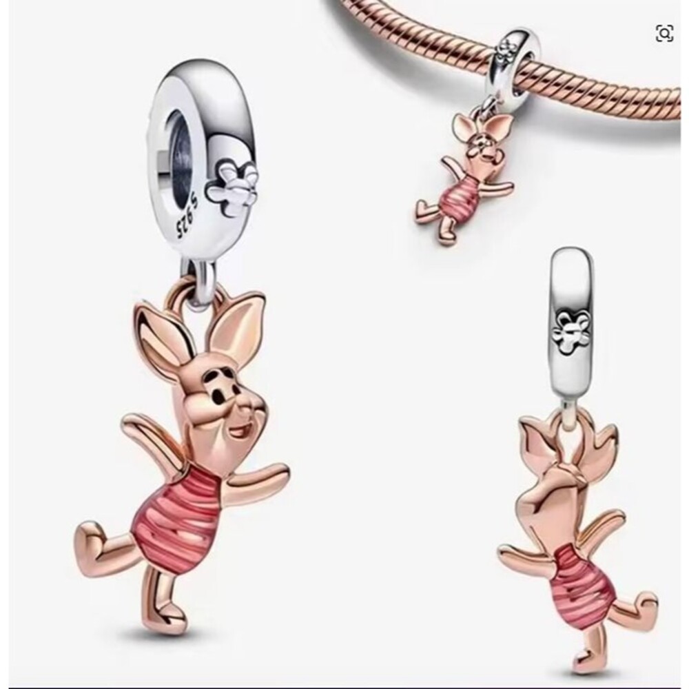 NWOT Winnie the Pooh Piglet Disney x Pandora FIT Silver Dangle Charm